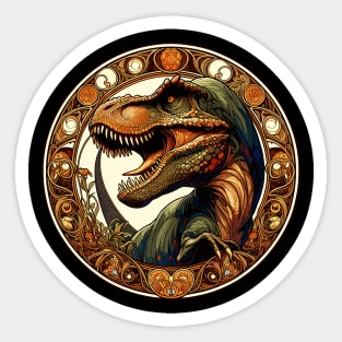 Tyrannosaurus Rex Art Nouveau Dinosaur Sticker